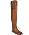 Franco Sarto Haleen Womens Leather Wide Calf Knee-high Boots In Cognac