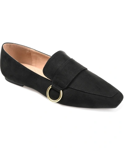Journee Collection Women's Benntly Square Toe Slip On Loafers In Black