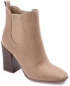 Shop Journee Collection Women's Maxxie Stacked Block Heel Booties In Taupe