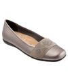 Trotters Women's Samantha Ballet Flat Women's Shoes In Pewter Metal Gem