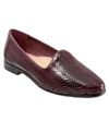 Trotters Liz    Womens Woven Flat Smoking Loafers In Burgundy