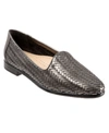 Trotters Liz Iii Womens Leather Slip On Loafers In Pewter