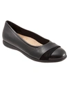 Trotters Danni  Womens Leather Arch Support Slip-on Shoes In Black