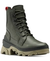 Sorel Women's Brex Lug Sole Lace-up Boots Women's Shoes In Dark Moss/black