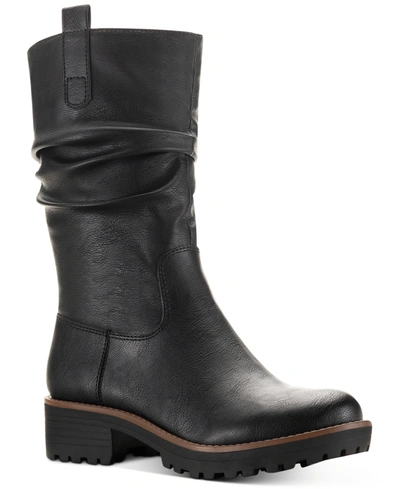 Sun + Stone Women's Nelliee Lug Sole Slouch Boots, Created For Macy's In Black