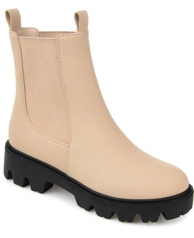 Journee Collection Ivette Vegan Leather Chelsea Combat Boot In Tan