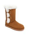Juicy Couture Koded Womens Faux Suede Slip On Winter & Snow Boots In Cognac Micro