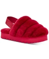 Ugg Super Fluff Genuine Shearling Slingback Slipper In Ribbon Red