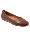 Softwalk Shiraz Narrow Flats In Cognac Leather
