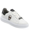 Karl Lagerfeld Leather Karl Head Patch Sneaker In White