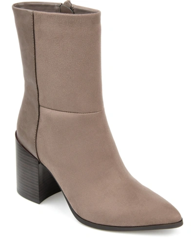 Journee Collection Women's Sharlie Two-tone Bootie Women's Shoes In Brown