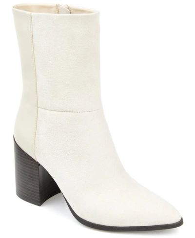 Journee Collection Women's Sharlie Two-tone Bootie Women's Shoes In White
