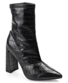 Journee Collection Veralee Pointed Toe Block Heel Boot In Croco
