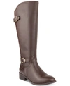 Karen Scott Leandraa Womens Faux Leather Riding Boots Knee-high Boots In Dark Brown