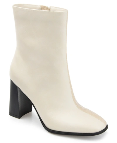 Journee Collection Women's January Two-tone Bootie Women's Shoes In Ivory