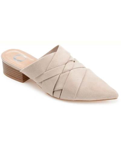 Journee Collection Kalida Pointed Toe Mule In Beige