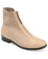 Journee Collection Bexlie Womens Faax Faux Leather Ankle Boots In Tan