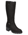 Bella Vita Baina Womens Faux Suede Side Zip Knee-high Boots In Black