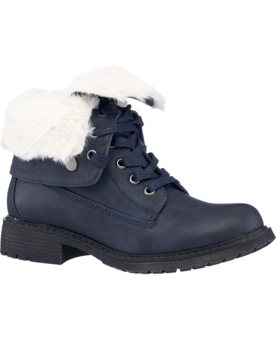 Gc Shoes Trudie Womens Faux Leather Ankle Casual Shoes In Navy