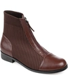 Journee Collection Women's Bexlie Front Zip Knit Ankle Booties In Brown