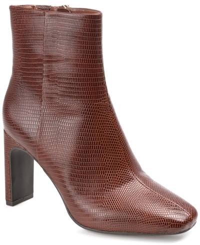 Journee Collection Women's Sarla Square Toe Dress Booties In Brown