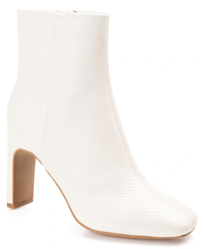 Journee Collection Women's Sarla Square Toe Dress Booties In White
