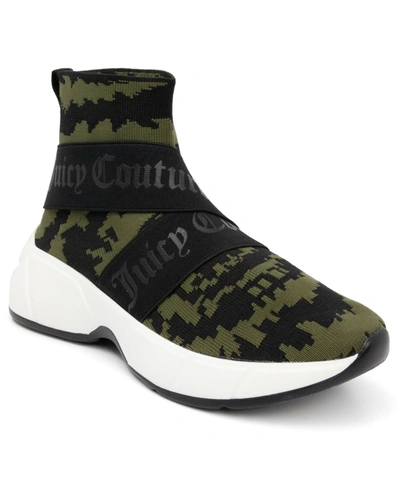 Juicy Couture Ariella Womens Knit Lifestyle Sock Sneakers In Green