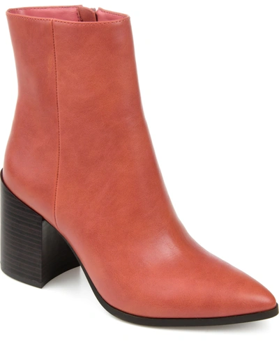 Journee Collection Kathie Vegan Leather Bootie In Clay