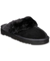 Style & Co Rosiee Womens Supercomff Faux Fur Slide Slippers In Black