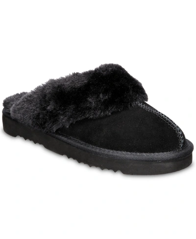 Style & Co Rosiee Womens Supercomff Faux Fur Slide Slippers In Black