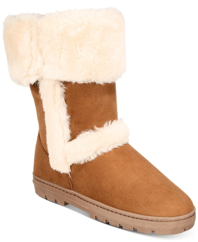 Style & Co Women's Witty Winter Boots, Created For Macy's In Chestnut