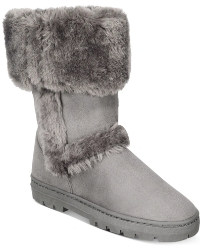 Style & Co Witty Winter Boots, Created For Macy's In Grey