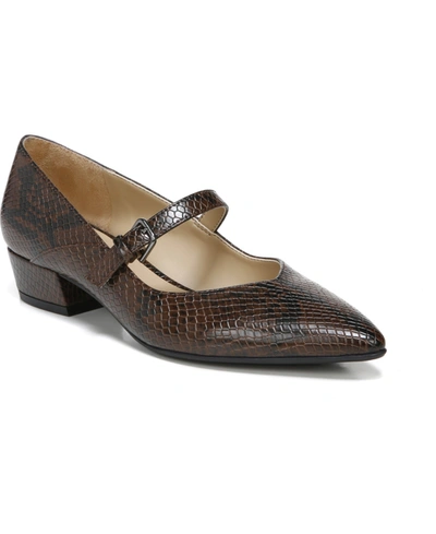 Naturalizer Florencia Mary-janes In Chestnut Faux Leather