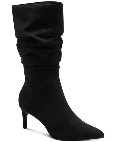 Alfani Women's Lissa Slouch Boots, Created For Macy's In Black Micro