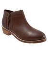 Softwalk Rubi Narrow Double Zip Ankle Bootie In Chestnut/lizard