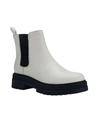 Marc Fisher Women's Pietro Lug Sole Slip On Chelsea Booties Women's Shoes In Chic Cream/black