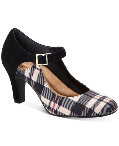 Giani Bernini Women's Velmah Memory Foam Mary Jane Pumps, Created For Macy's In Black Plaid