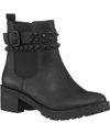 Gc Shoes Women's Noe Block Heel Studded Ankle Booties In Black