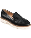 Journee Collection Kenly Croc Embossed Comfort Foam Penny Loafer In Black