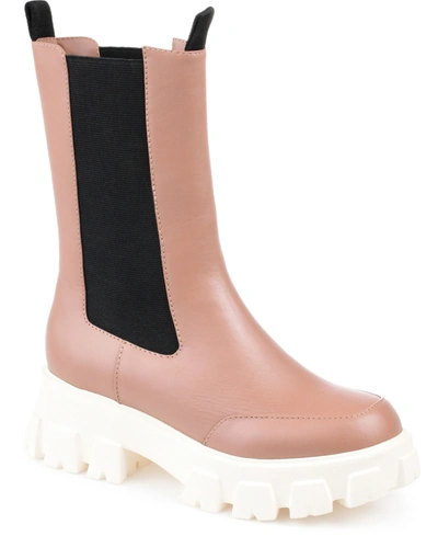 Journee Collection Women's Vista Lug Sole Boot Women's Shoes In Rose