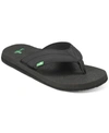 Sanuk Men's Beer Cozy 2 Flip-flop Sandals Men's Shoes In Black
