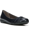 Lifestride Abigail Flat In Navy Faux Leather