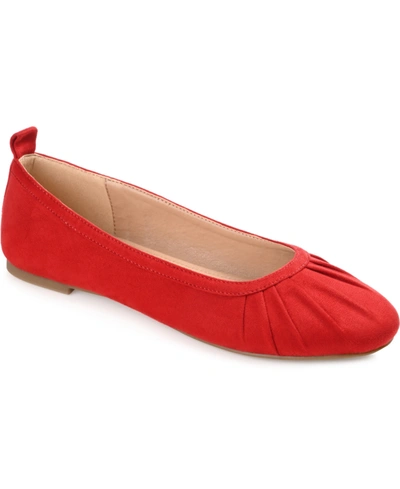 Journee Collection Tannya Womens Slip On Dressy Ballet Flats In Red