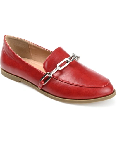 Journee Collection Women's Madison Chain Loafer In Red