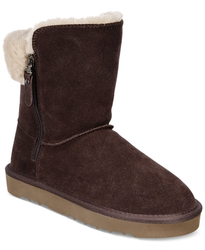 Style & Co Maevee Winter Booties, Created For Macy's In Chocolate