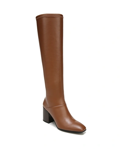 Franco Sarto Tribute Womens Zipper Faux Leather Mid-calf Boots In Saddle Faux Leather