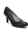 Lifestride Parigi Round Toe Slim Heel Pump In Black Faux Leather