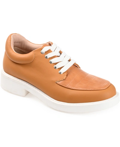 Journee Collection Women's Aliah Lace-up Oxford Women's Shoes In Tan