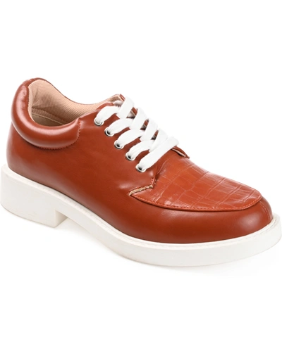 Journee Collection Women's Aliah Lace Up Oxfords In Clay
