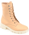 Journee Collection Madelynn Lug Sole Combat Boot In Tan